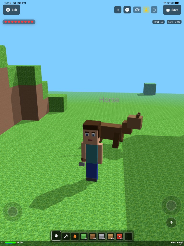 Open field gameplay on iPad