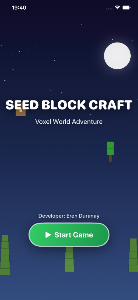 SEED Block Craft welcome screen
